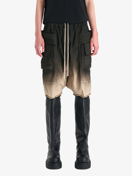 Cargo-Shorts aus Kunstleder mit Farbverlauf