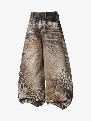 Jeans im Camouflage-Look – High-Rise Relaxed Fit Hose