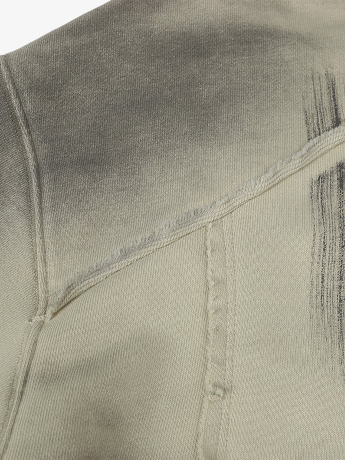 Hip-Hop Wasteland Ink-Dyed Raw Edge Hoodie 