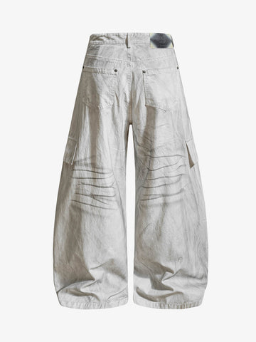 Vintage Star Detail Washed Cargo Jeans 