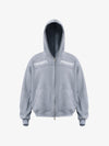 Vintage Suede Letter Embroidered Cropped Zip Up Hoodie 