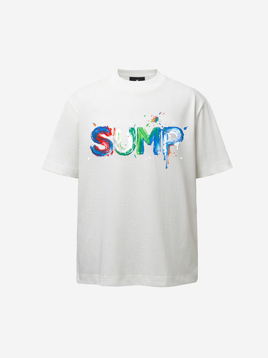 Übergroßes T-Shirt mit Graffiti-Farbtropfen-Buchstabenprint