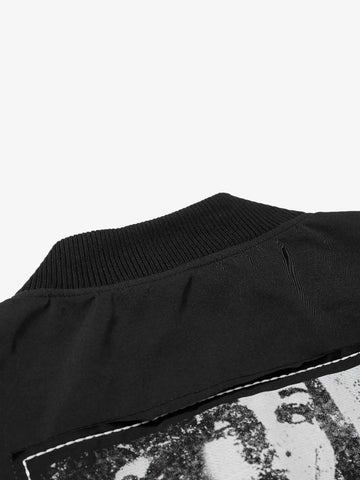 Vintage Graphic Star Embroidered Bomber Jacket 