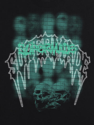 Dark Grid Skull Graphic T-Shirt 