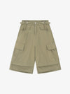 Urban Techwear Cargo-Shorts mit seitlichem Schnallenverschluss und gestuftem Saum
