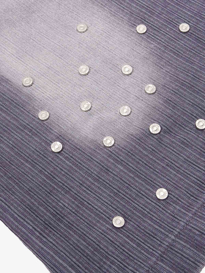 Vintage Washed Pinstripe Studded Baggy Jeans 