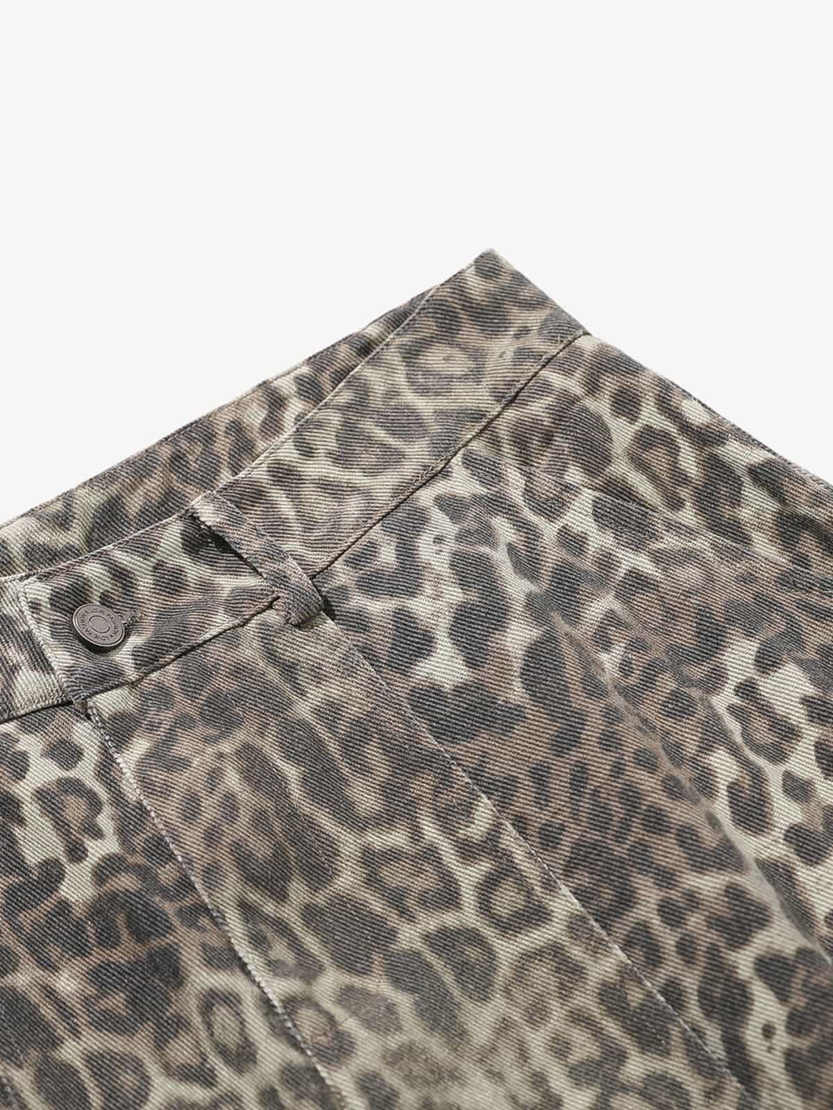 Vintage Leopard Print Cargo Barrel Pants 