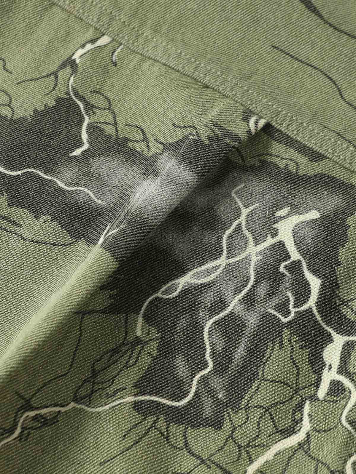 Lightning Storm Print Short Sleeve Shirt 