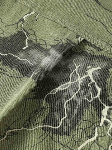 Lightning Storm Print Short Sleeve Shirt 