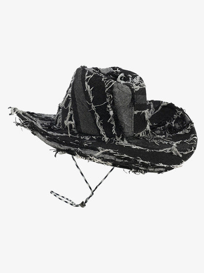 Distressed Patchwork Cowboy Hat 