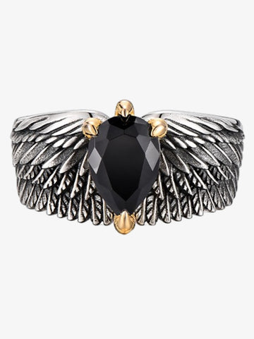 Gothic Wing Stone Ring 