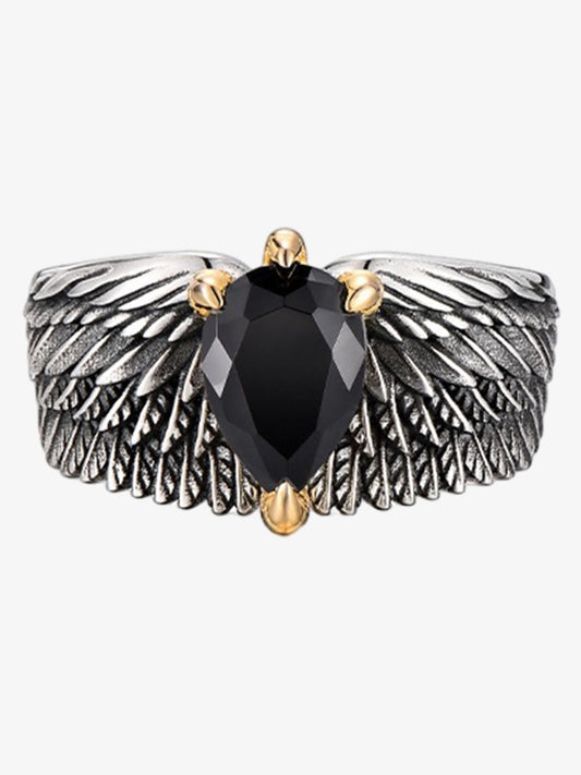Gothic Wing Stone Ring 