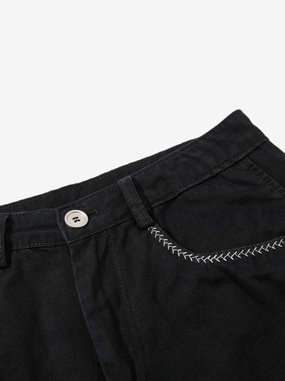 Multi-Pocket Wide-Leg Cargo Pants 
