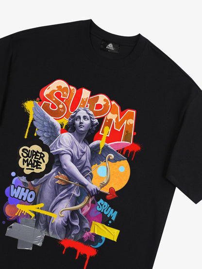 Retro Angel Statue Graffiti T-Shirt 