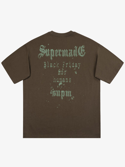 Gothic Skull Spiderweb Graphic T-Shirt 