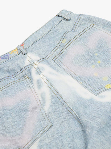 Retro Spray Graffiti Fun Straight Jeans - 2448 