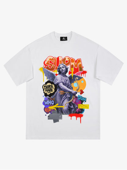Retro Angel Statue Graffiti T-Shirt 