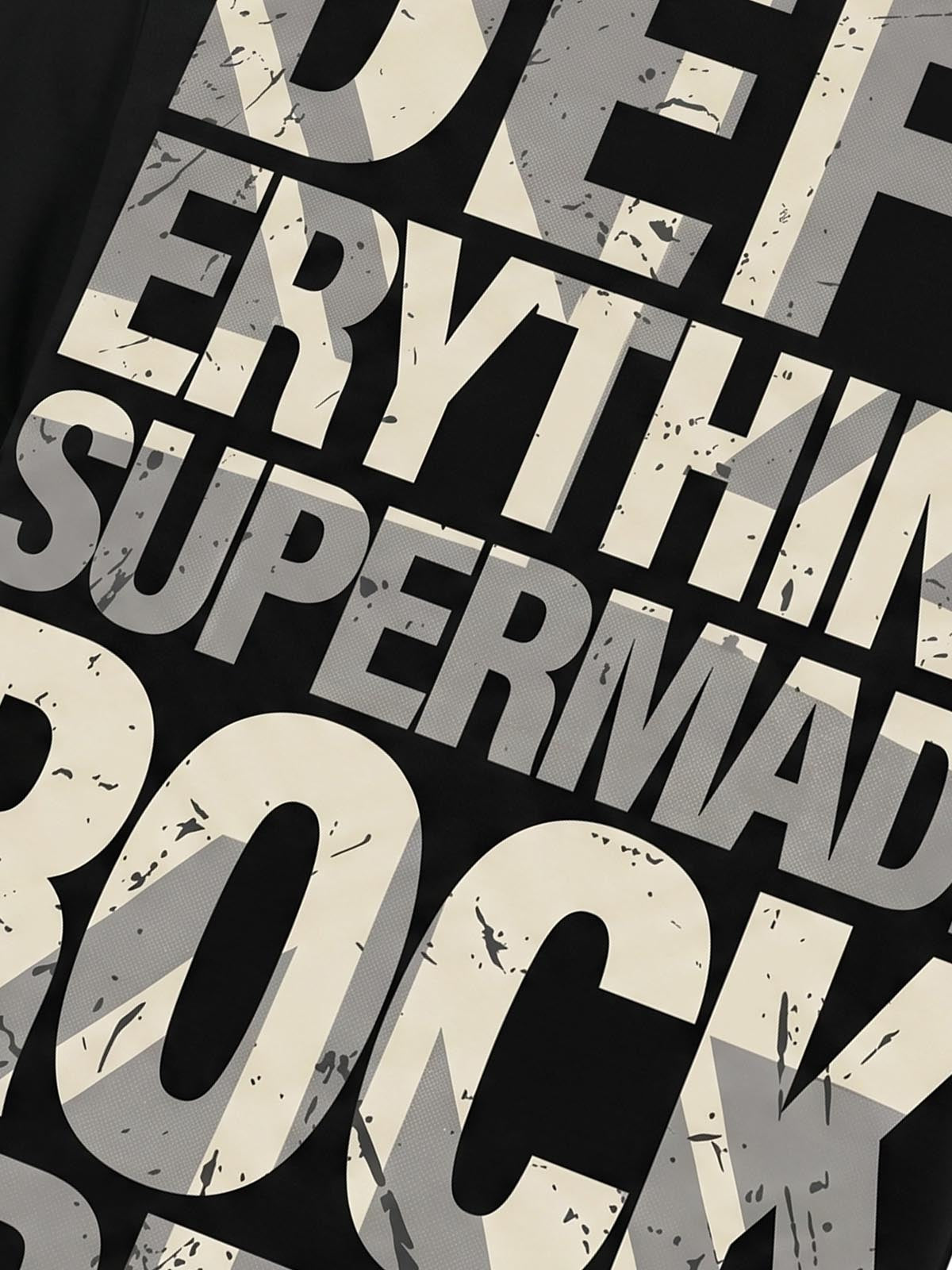 Oversize-T-Shirt mit Used-Look-Typografie im Rock-Stil