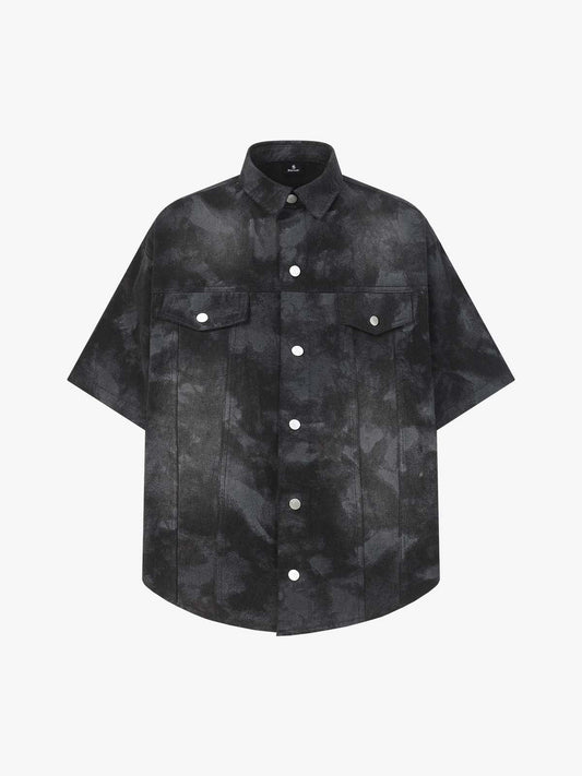 Supermade Signature Tie-Dye Acid Wash Pleated Shirt 