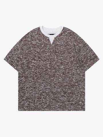 Vintage Grunge Marl Knit Short Sleeve T-Shirt 