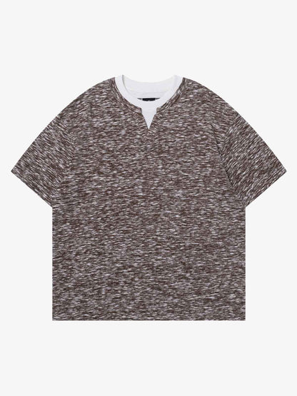 Vintage Grunge Marl Knit Short Sleeve T-Shirt 