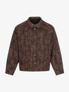 Vintage Washed Plaid Cropped Shirt Jacket 