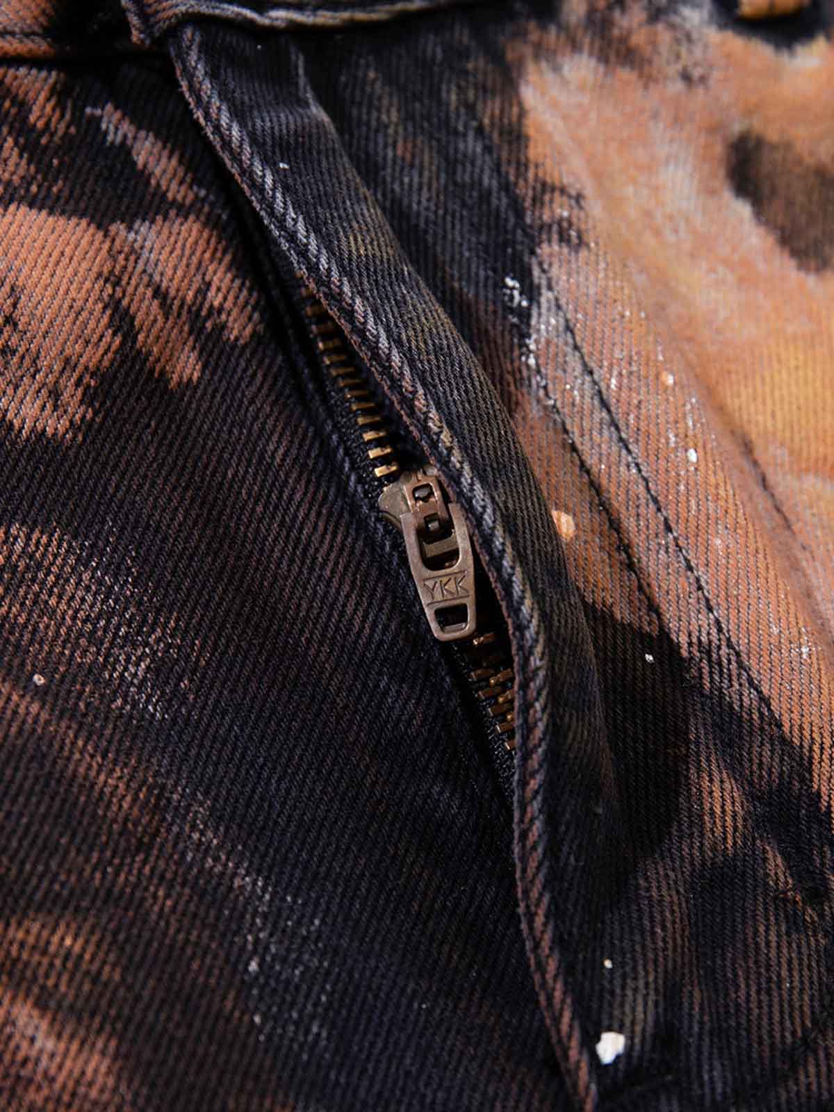 Graffiti Painted Cargo Denim Jeans 