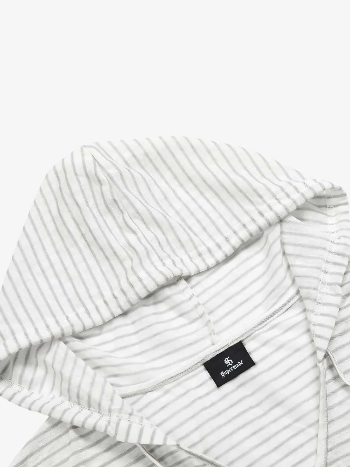 Graphic Print and V-Neck Striped Long Sleeve Hooded T-Shirt 