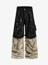Dekonstruierte Cargohose aus mehrlagigem Patchwork