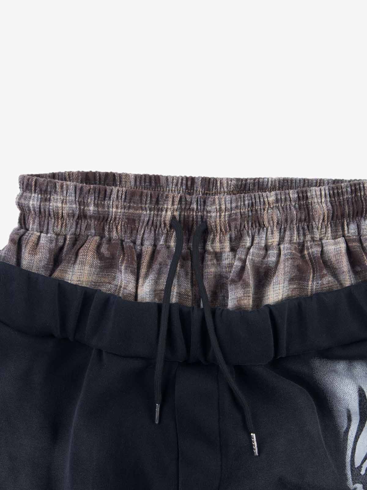 Double Waistband Animal Graphic Pants 