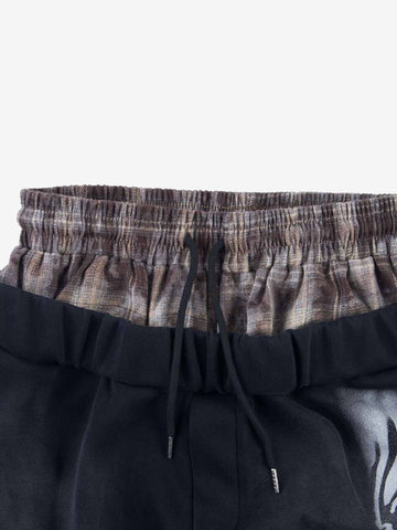 Double Waistband Animal Graphic Pants 