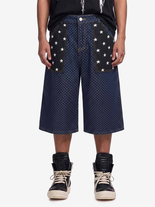 Jeans mit Sternenstickerei und Polka-Dots