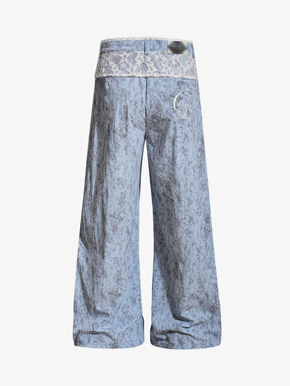 Star Lace Patchwork Casual Pants 