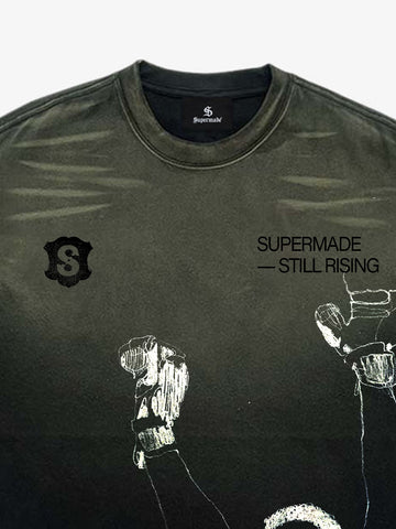 Distressed Graphic Print Crewneck T-Shirt