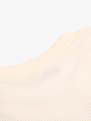 White Oversized Waffle Knit Tee – Love Graphic Relaxed Fit Streetwear