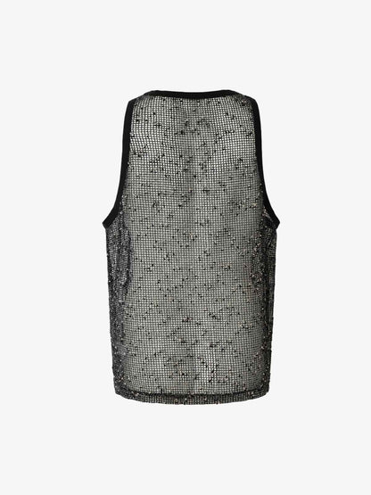 Open-Knit Mesh Layering Tank 