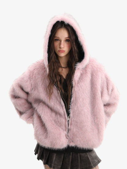 Street Fur Reversible Hooded Jacket - 2493 