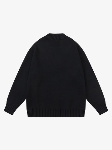 Layered Double V-Neck Ribbed Knit Cardigan 
