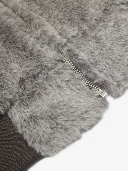 Retro Reversible Fleece Lined Zip-up Hooded Jacket 