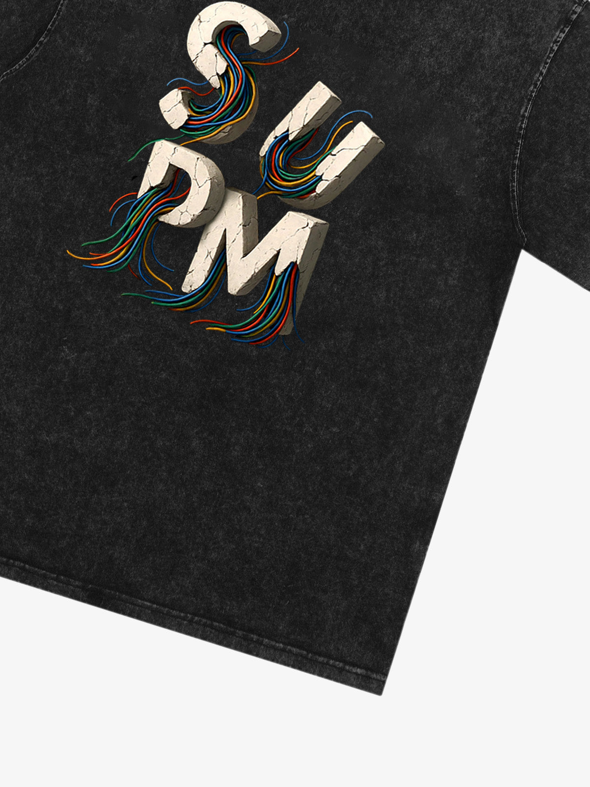 SPMD Letter Cable Graphic T-Shirt 