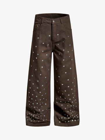Rhinestone Straight Leg Pants 
