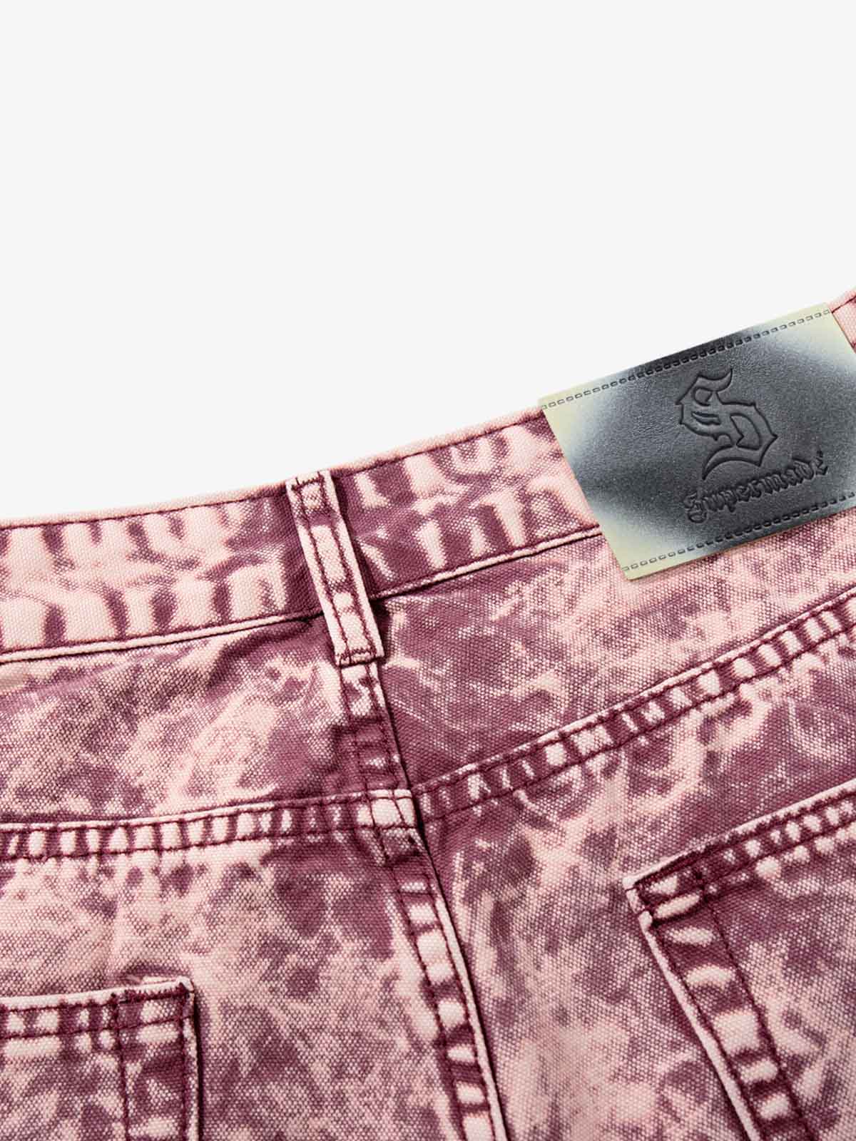 Purple Tie-Dye Finish Acid Wash Jeans 