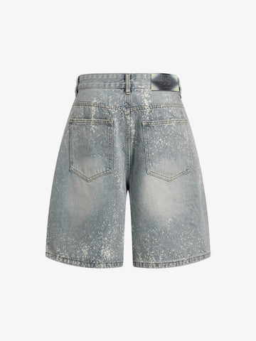 Jeansshorts mit Farbspritzern