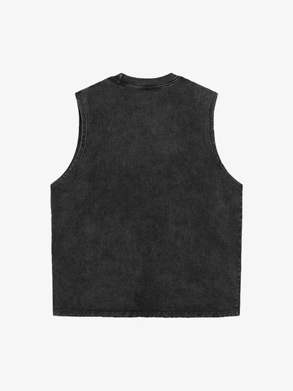 Flame Scorpion Washed Sleeveless T-Shirt 