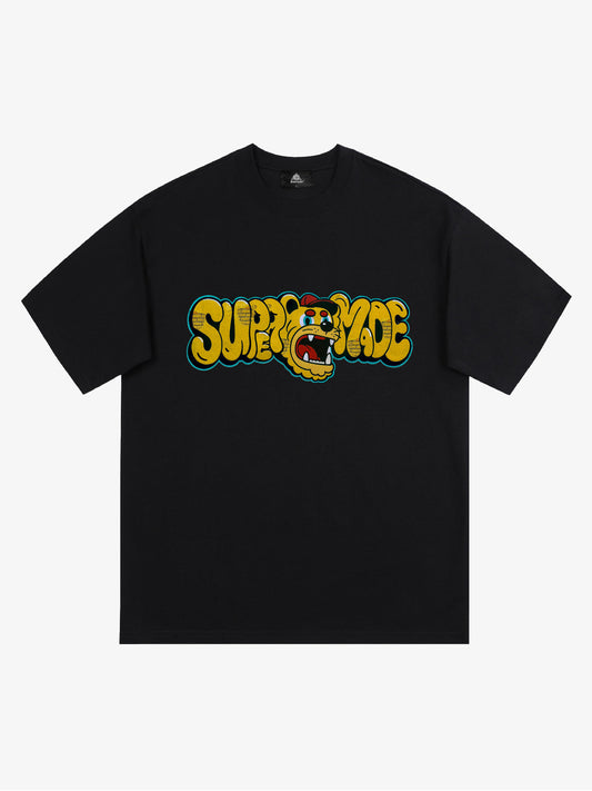 Street Graffiti Trendy Tiger Head Font T-Shirt 