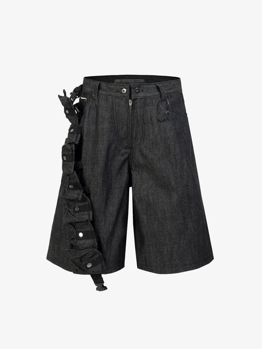 Cargo-Shorts mit seitlichen Riemen
