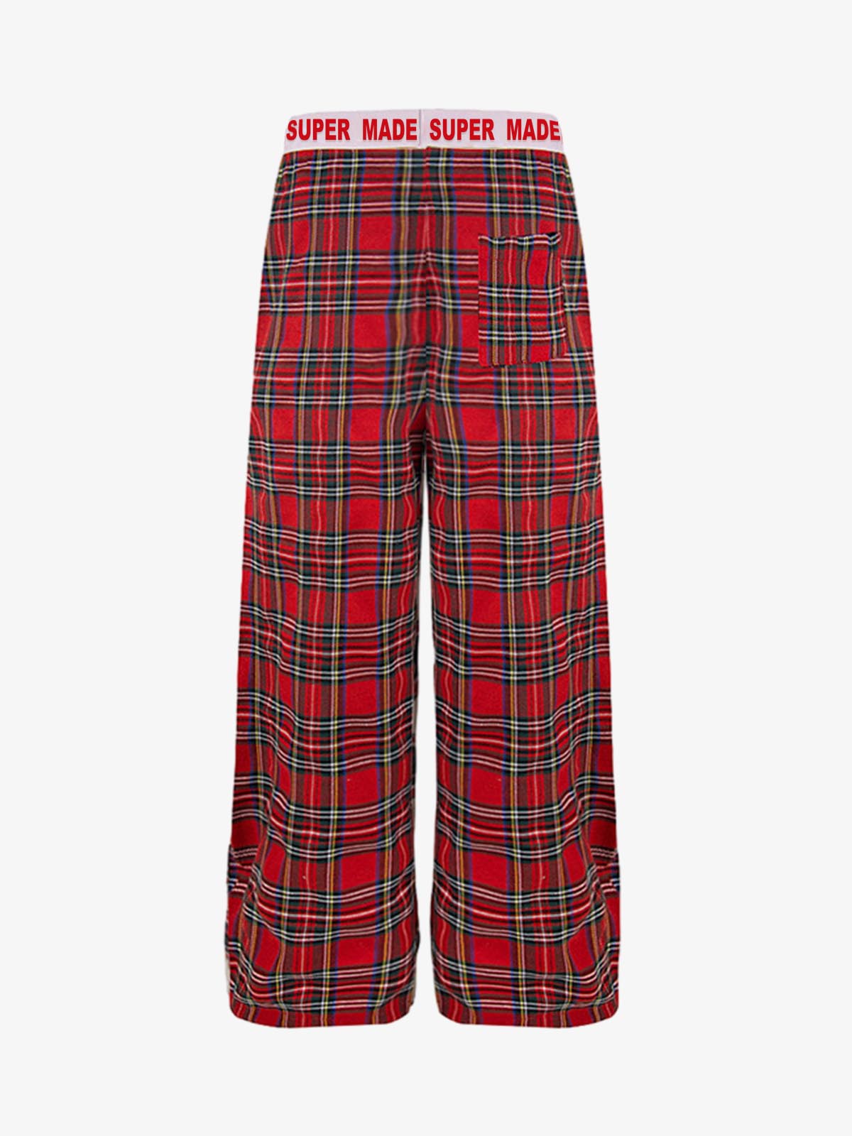 Super Soft Cotton Flannel Pajama Pants – Wide-Leg Plaid Lounge Pants