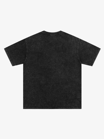 Vintage Washed Punk Graphic Print T-Shirt 
