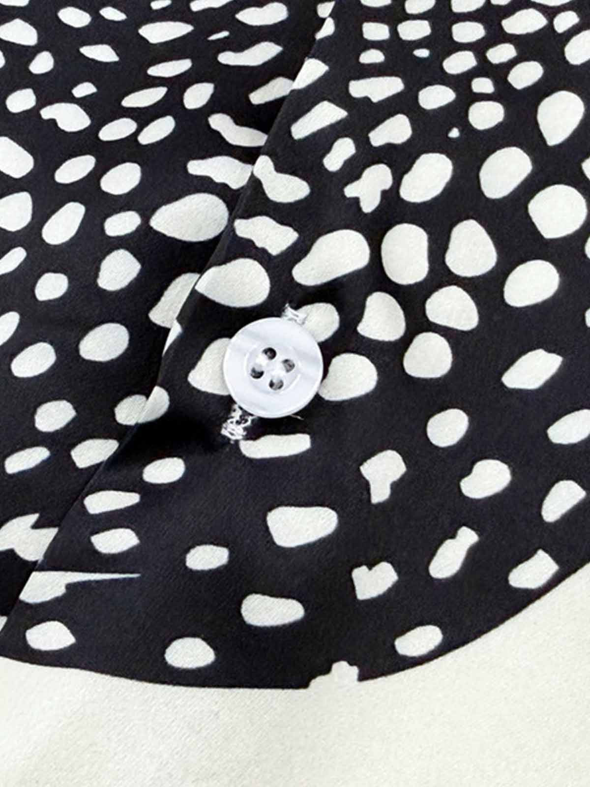 Double Cheetah Graphic Satin Camp Collar Boxy Shirt 