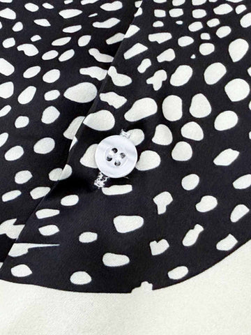 Double Cheetah Graphic Satin Camp Collar Boxy Shirt 